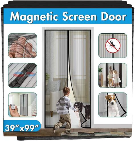 screen door with magnetic closure|adjustable width velcro screen door.